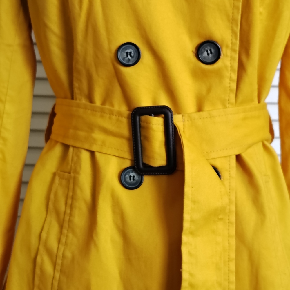 Forever 21 Mustard Double-Breasted Trench Coat Size M – Like New - Picture 5 of 9